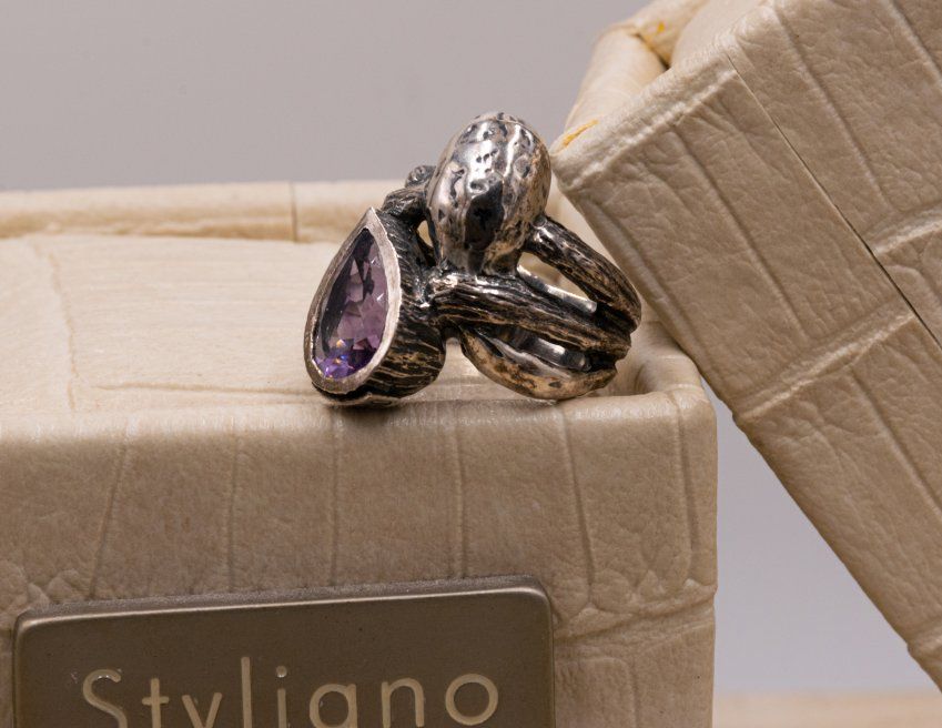 Anillo G.Styliano Plata Amatista Morada