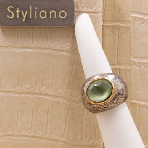 Anillo G.Styliano Plata Amatista Verde