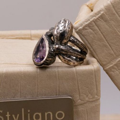 Anillo G.Styliano Plata Amatista Morada